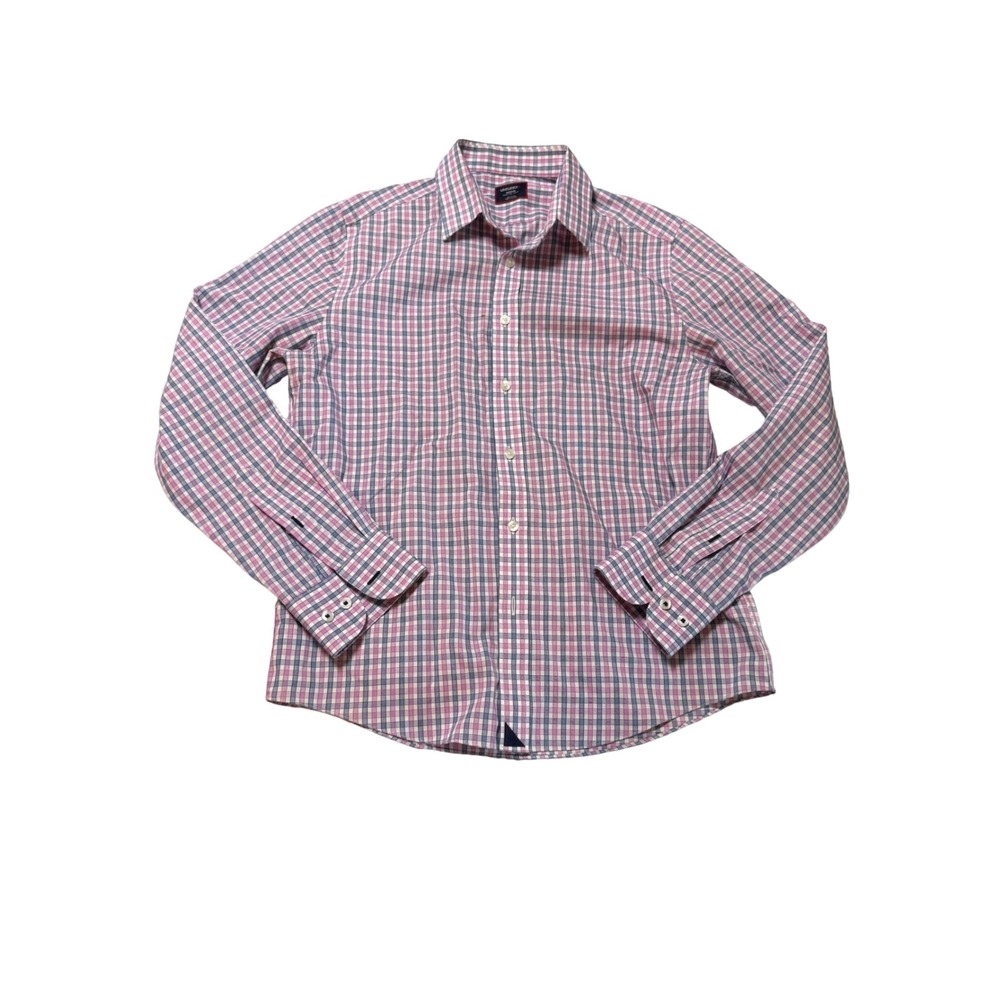 Untuckit SZ Medium Slim Fit Dress Shirt FLAW Pink‎ Blue White Long Sleeve Cotton